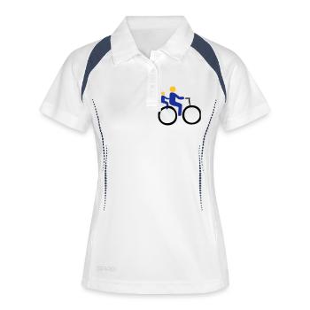 Rad, bicyclette, cyclistes, bike, bébé, garçon, - Polo respirant Femme - blanc/marine - Devant