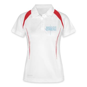 Soyez différent Logo Design - Polo respirant Femme - blanc/marine - Devant
