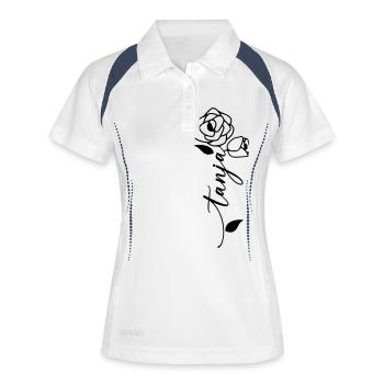 Tanja Nom Prénom Fleur - Polo respirant Femme - blanc/marine - Devant