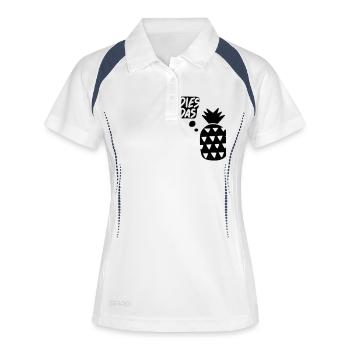 Dies das, Ananas! - Frauen Polo atmungsaktiv - Weiß/Navy - Vorne