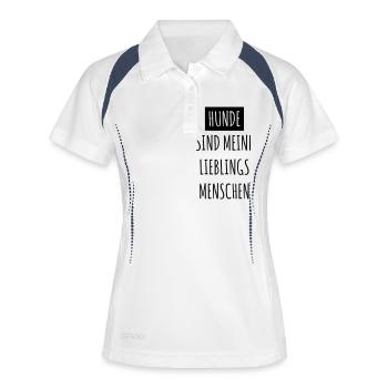 Hunde sind meine Lieblingsmenschen - Frauen Polo atmungsaktiv - Weiß/Navy - Vorne