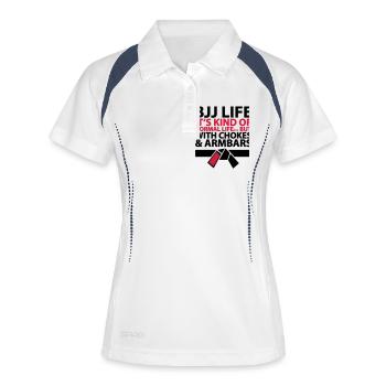 vie JJB - Polo respirant Femme - blanc/marine - Devant