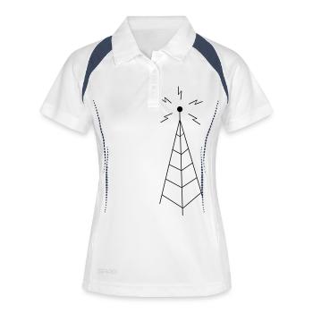 Transmission Tower Sendemast - Polo respirant Femme - blanc/marine - Devant