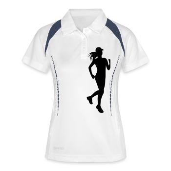 cross country female eu - Women's Polo breathable - white/navy - Front