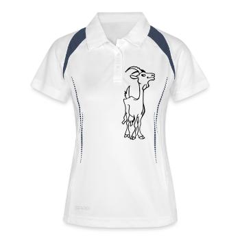 Goat kid - Women's Polo breathable - white/navy - Front