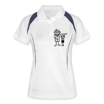Père et fils - Polo respirant Femme - blanc/marine - Devant