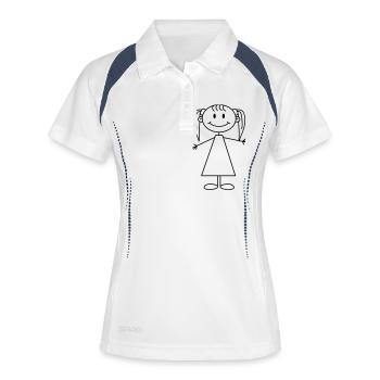 Cute Girl - Polo respirant Femme - blanc/marine - Devant