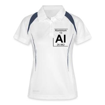 Periodic table element 13 - Al (aluminium) - BIG - Frauen Polo atmungsaktiv - Weiß/Navy - Vorne