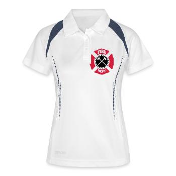 Création de symbole pour le logo pompiers - Polo respirant Femme - blanc/marine - Devant