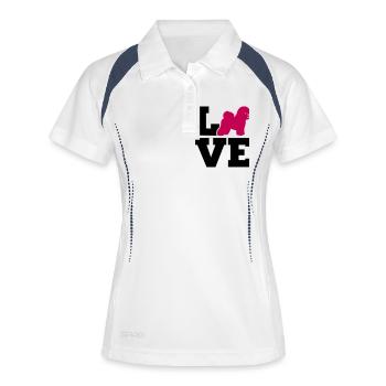 Bichon Frise - Polo respirant Femme - blanc/marine - Devant