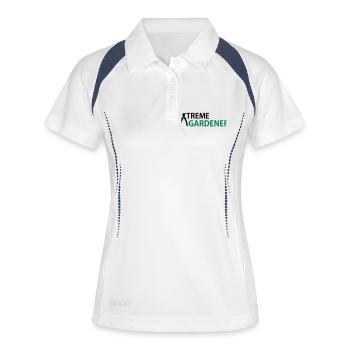 garten - Frauen Polo atmungsaktiv - Weiß/Navy - Vorne