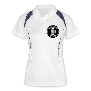 Blood, Sweat and Beer - Frauen Polo atmungsaktiv - Weiß/Navy - Vorne