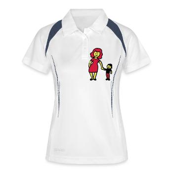 Mother / grandmother + Child 3 - Women's Polo breathable - white/navy - Front