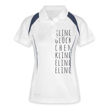 kling Glöckchen - Frauen Polo atmungsaktiv - Weiß/Navy - Vorne