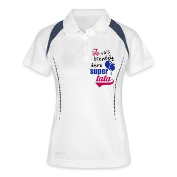 tata - Polo respirant Femme - blanc/marine - Devant