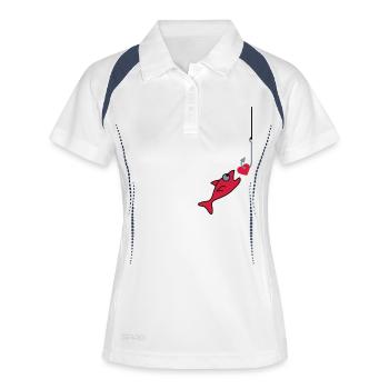 Fishing With Heart - Women's Polo breathable - white/navy - Front