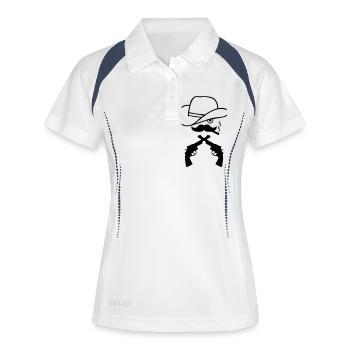 cowboy - Polo respirant Femme - blanc/marine - Devant