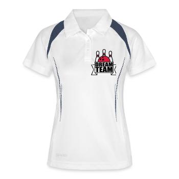 rêve meilleur signe écriture grève texte logo poul - Polo respirant Femme - blanc/marine - Devant