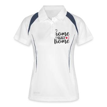 Home sweet home - Frauen Polo atmungsaktiv - Weiß/Navy - Vorne
