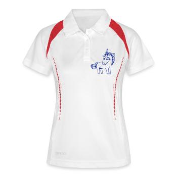 Licorne fille assez sympathique dessin animé cheval - Polo respirant Femme - blanc/marine - Devant