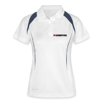 Schnäppchen - Frauen Polo atmungsaktiv - Weiß/Navy - Vorne
