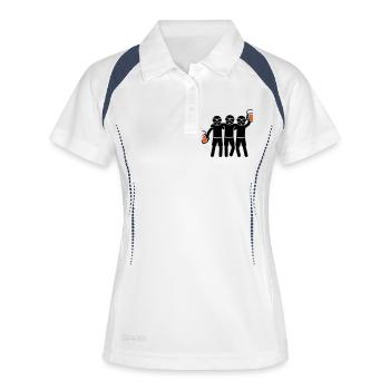 Party Team Bier Gruppe - Frauen Polo atmungsaktiv - Weiß/Navy - Vorne