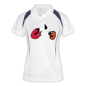 glumm balls #1 beating - Frauen Polo atmungsaktiv - Weiß/Navy - Vorne