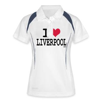 i love by wam - Women's Polo breathable - white/navy - Front