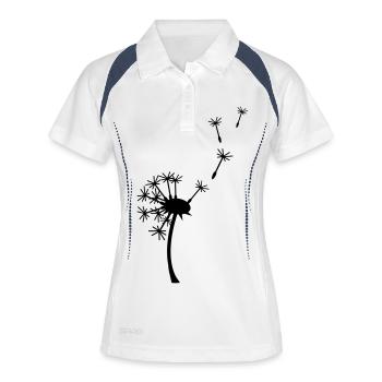 Pusteblume - Frauen Polo atmungsaktiv - Weiß/Navy - Vorne