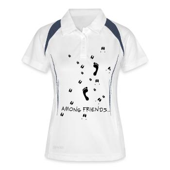 Trittsiegel & Fährte 'Unter Freunden' - Frauen Polo atmungsaktiv - Weiß/Navy - Vorne