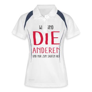 die anderen - Frauen Polo atmungsaktiv - Weiß/Navy - Vorne