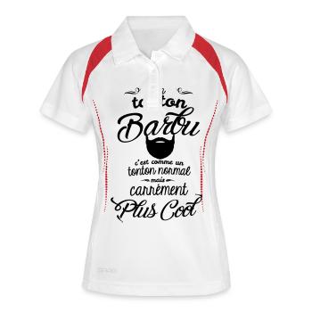 Un tonton barbu c'est carrément plus cool - Polo respirant Femme - blanc/marine - Devant