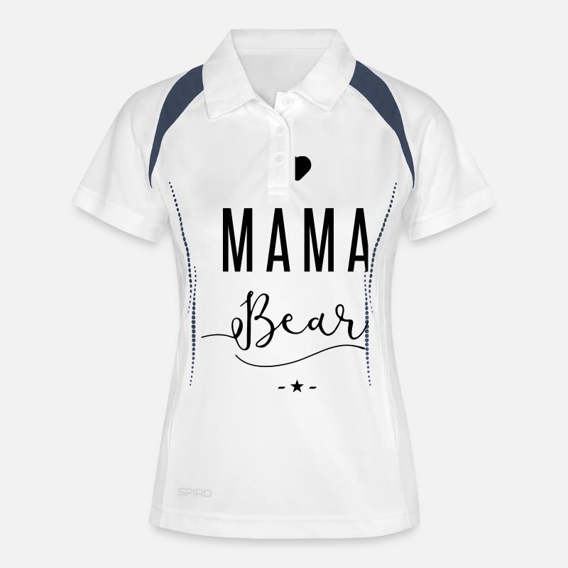 mama bear - Women's Polo breathable - white/navy