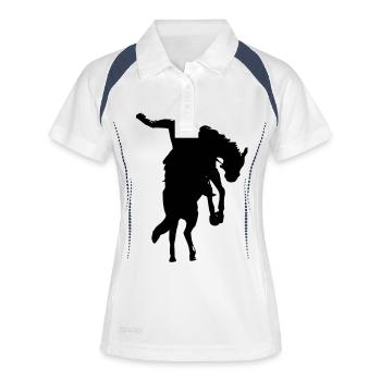 cowboy - Polo respirant Femme - blanc/marine - Devant