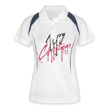 drop graffiti design cool a un joyeux christma - Polo respirant Femme - blanc/marine - Devant