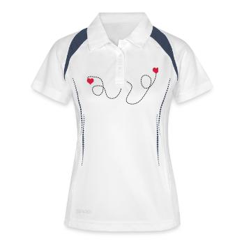 2 C. fly way of hearts heart love flying love - Women's Polo breathable - white/navy - Front