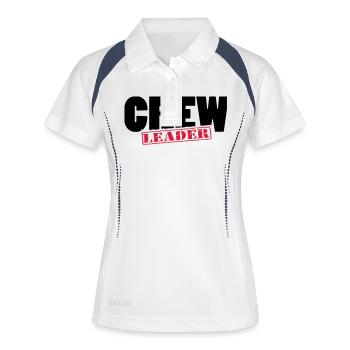 crew_leader - Frauen Polo atmungsaktiv - Weiß/Navy - Vorne