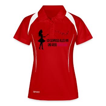 Prinzessin - Schmeiss alles hin! - Frauen Polo atmungsaktiv - Weiß/Navy - Vorne