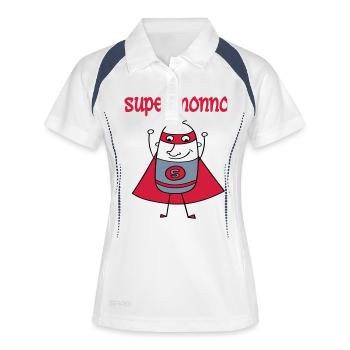 Super nonno - Polo respirant Femme - blanc/marine - Devant