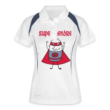 Super gendre - Polo respirant Femme - blanc/marine - Devant