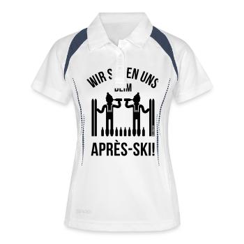 Wir Sehen Uns Beim Après-Ski! (Bier / Ski / Party) - Frauen Polo atmungsaktiv - Weiß/Navy - Vorne
