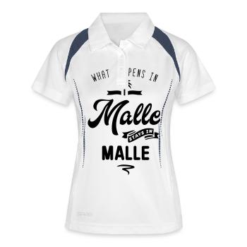 malle happens stays - Frauen Polo atmungsaktiv - Weiß/Navy - Vorne