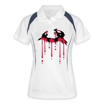 Goutte de symbole d'anarchie de sang - Polo respirant Femme - blanc/marine - Devant