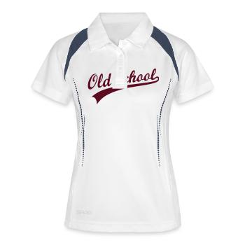 OLD SCHOOL - Frauen Polo atmungsaktiv - Weiß/Navy - Vorne