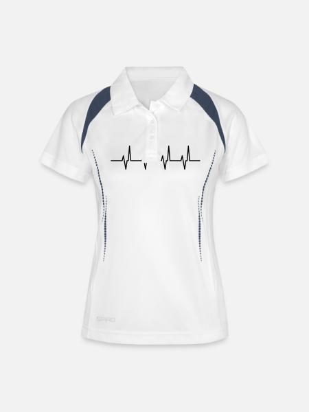 heartbeat - Women's Polo breathable - white/navy