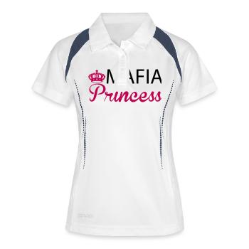 Mafia Princess - Frauen Polo atmungsaktiv - Weiß/Navy - Vorne