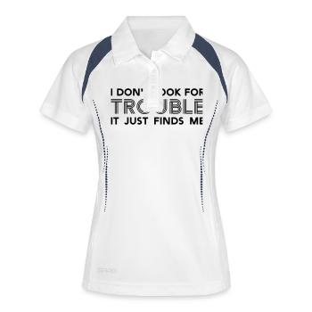 énonciations drôles - Polo respirant Femme - blanc/marine - Devant