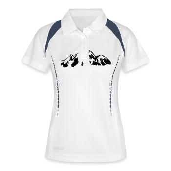 Berg - Frauen Polo atmungsaktiv - Weiß/Navy - Vorne
