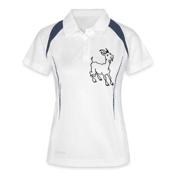Ziege - Frauen Polo atmungsaktiv - Weiß/Navy - Vorne
