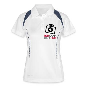 erstehilfe_f2 - Polo respirant Femme - blanc/marine - Devant